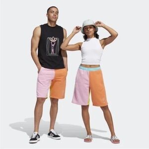Adidas Limited Edition love unites colorblock multicolor shorts size SMALL
